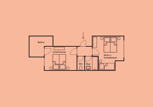 2 bedrooms, 3 beds
