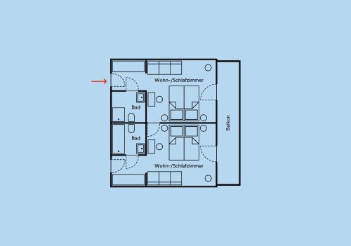 2 bedrooms, 3 beds