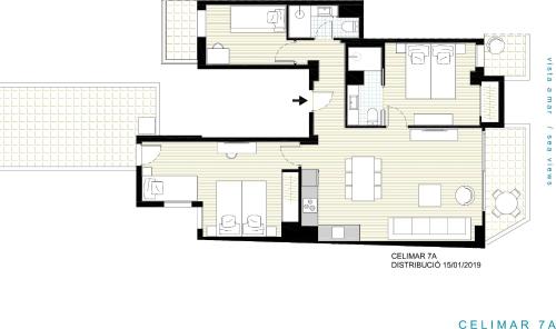 Hotel Els Pins Room Type - Three-Bedroom Apartment with Sea View