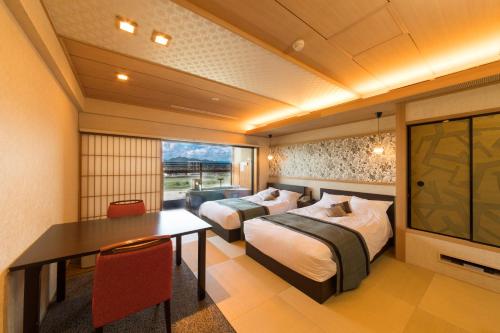 Non-smoking - Japanese-Style Modern Twin Room with Bed and Open-Air Bath