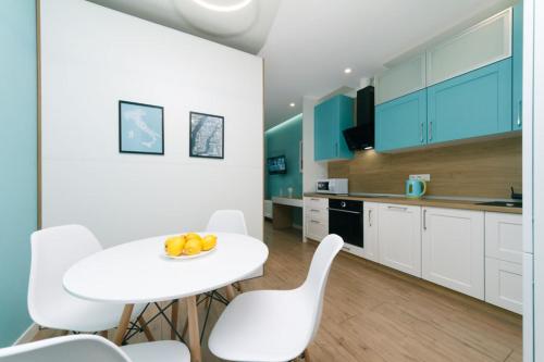 Happy apartment, warmth, comfort, turquoise