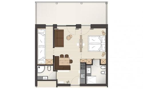 2 bedrooms, 4 beds