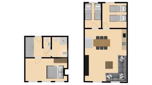 Plantage Hortus Apartments Room Type - Three-Bedroom Apartment with one double bed