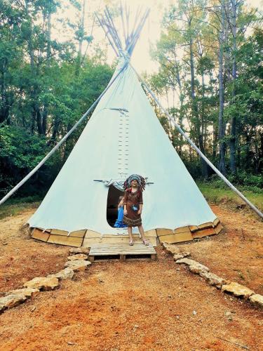 Grand tipis confortable, authentique chalets en rondins et belle maison Périgourdine avec piscine et vue Lascaux en Périgord