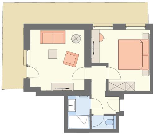 1 king bed, 1 sofa bed
