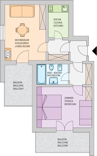 1 king bed, 1 sofa bed