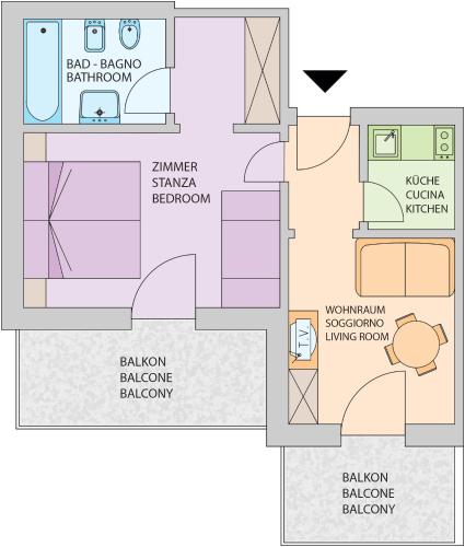 1 king bed, 1 sofa bed