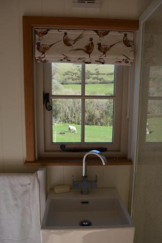 Snug Oak Hut with a view on a Welsh Hill Farm