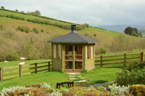 Snug Oak Hut with a view on a Welsh Hill Farm