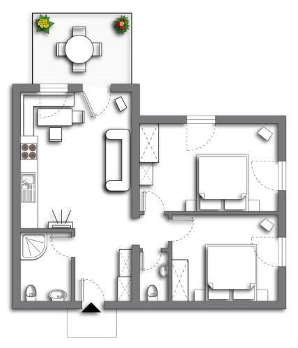 2 bedrooms, 3 beds