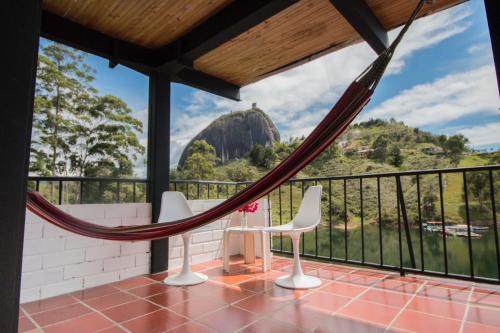 Balcony/terrace, Ecolodge Bahia del Penon in Guatape