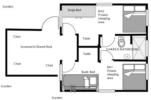 2 bedrooms, 5 beds