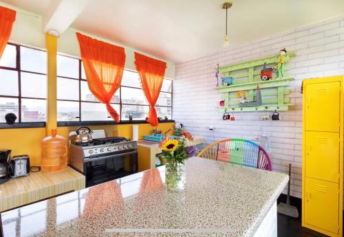 Cozinha, Casa Eufemia Hostel type in Cidade do México