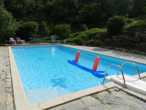 Peldbaseins, Chambre Cévennes: Piscine, lamas, rivière (Chambre Cevennes: Piscine, lamas, riviere) in Cros