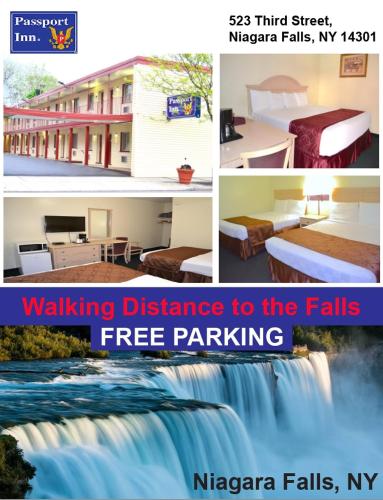 a collage of photos of a hotel room, Passport Inn Niagara Falls in Niagara Falls (NY)