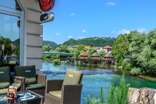 House on piles, Una river 'Apartman Una' in Bosanska Krupa