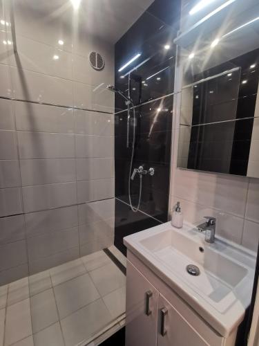 Kylpyhuone, Liliom Apartman Pécs (Liliom Apartman Pecs) in Ispitaalja