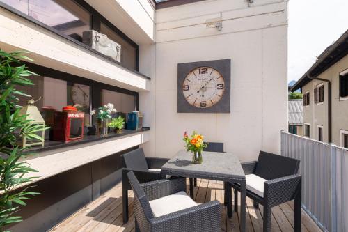 陽台/露台, 卡夫沃克斯塔公寓 (Ferienwohnung Kaffeewerkstatt) in 薩爾茨卡默古特地區聖沃爾夫岡市中心