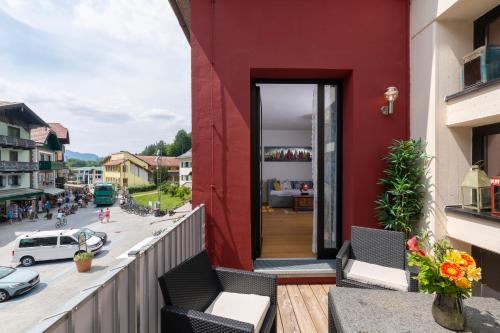 陽台/露台, 卡夫沃克斯塔公寓 (Ferienwohnung Kaffeewerkstatt) in 薩爾茨卡默古特地區聖沃爾夫岡市中心