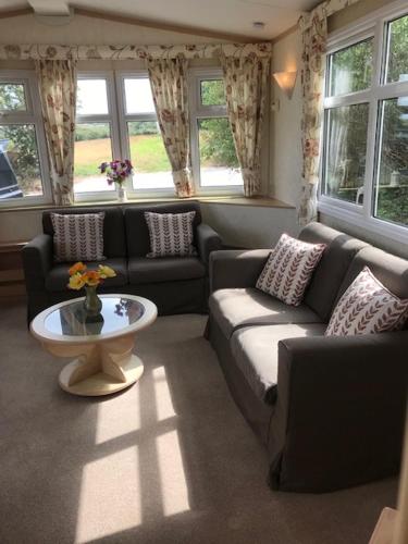 Countryside views from a luxury mobile home near Perranporth in Callestick