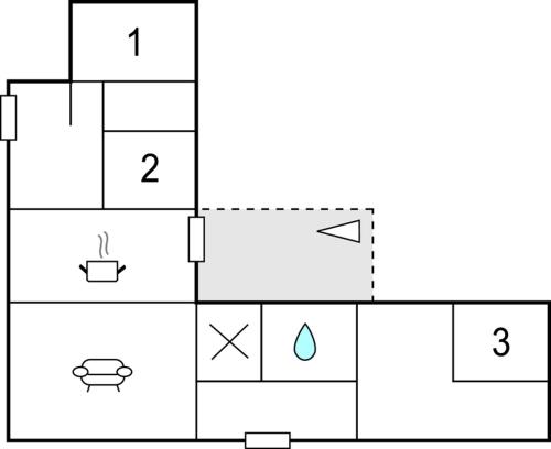 平面圖, 3 Bedroom Lovely Apartment In Havdhem in 哈夫德姆