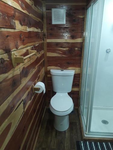 Amish made cedar cabin with a loft on a buffalo farm close to the Buffalo River