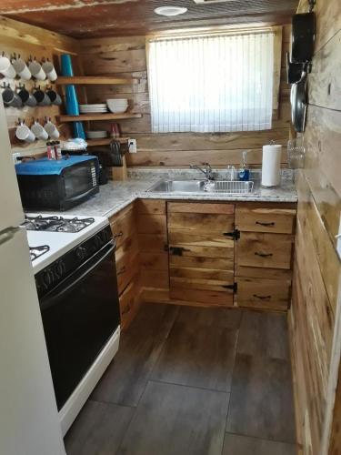 Amish made cedar cabin with a loft on a buffalo farm close to the Buffalo River