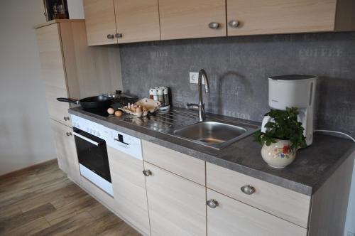 廚房, 尼德米爾霍夫旅館 (Gastehaus Niedermeierhof) in 埃貝爾斯貝爾格