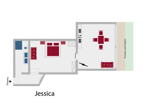 1 queen bed, 1 sofa bed