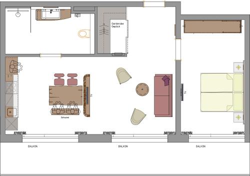 1 double bed, 1 sofa bed