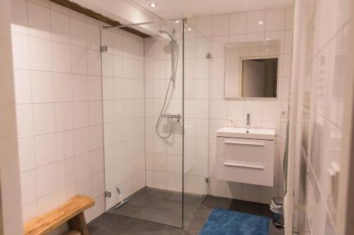 Uitzicht op de haven in Kollum