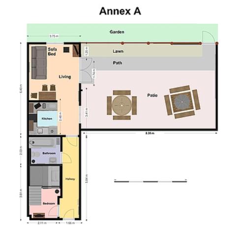 1 double bed, 1 twin bed, 1 sofa bed