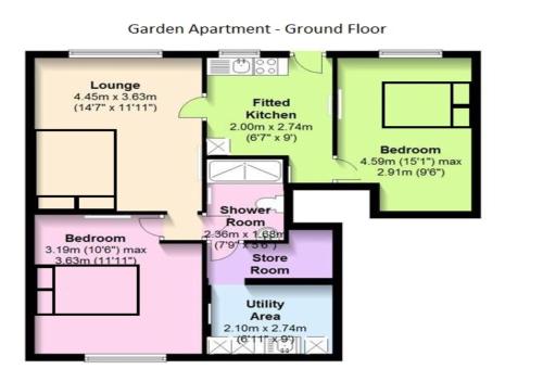The Garden Apartment, Near Airport & City, Manchester (photo 8)