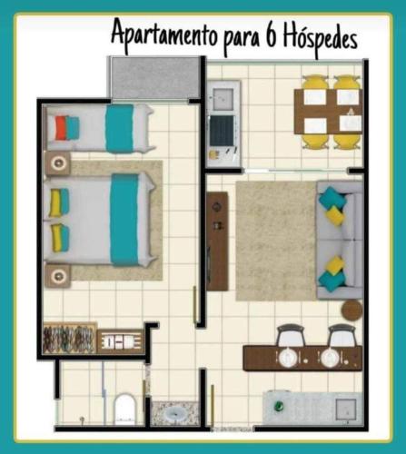 Apartamento em Olímpia em frente ao Thermas