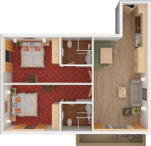 2 bedrooms, 5 beds