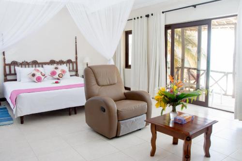 Chambre double avec 1 ou 2 lits, bord de plage, face à l’océan