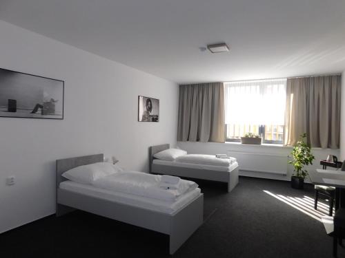 2 twin beds, 1 sofa bed