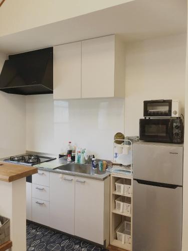 주방, 간나미의 프라이빗 하우스 (76m², 침실 2개, 프라이빗 욕실 1개) (Resorthouse Bamboo) in 간나미