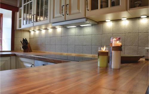 Kitchen, Three-Bedroom Holiday Home In Kirke Eskilstrup in Hvalso