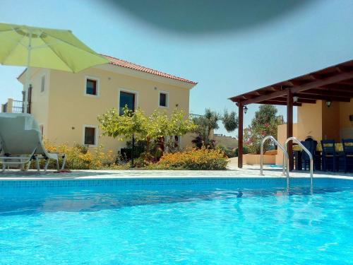 Beautiful villa swimming pool sea view near village not far from Rethymno NW