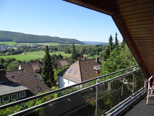 阳台/露台, Ferienwohnungen Luttmann Ausblick pur in 巴德 皮尔蒙特