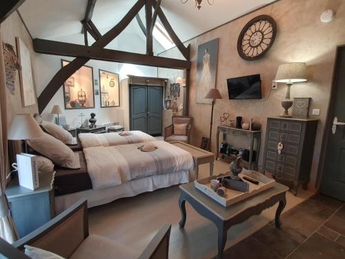 Chambre Double ou Lits Jumeaux avec Salle de Bains Privative Séparée