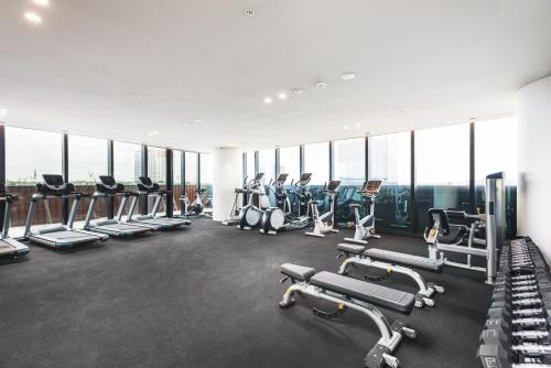 Fitness center, Sky One Apartments by CLLIX in Box Hill