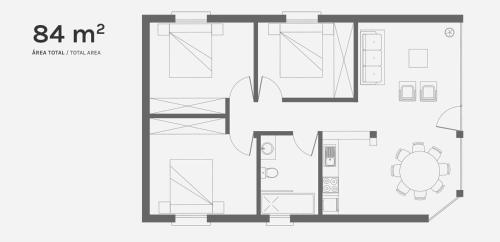 3 bedrooms, 4 beds