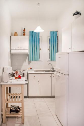 Kitchen, Cormoranos Apartments Rooms Eco Green in Mithimna