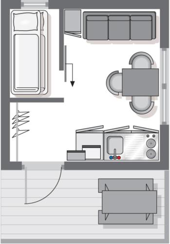 1 bunk bed, 1 sofa bed