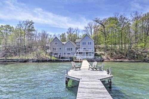 . Waterfront Seneca Lake House Fire Pit and Boat Dock