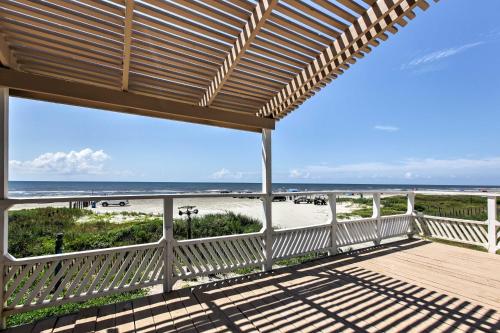 Galveston Beachfront House with Deck and Ocean Views!