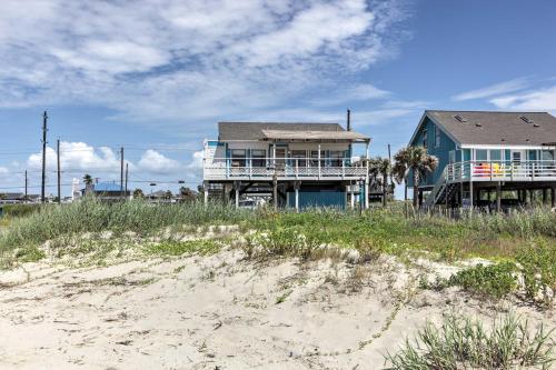Galveston Beachfront House with Deck and Ocean Views!