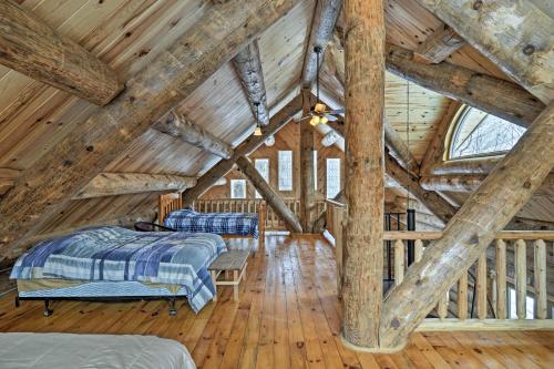 Custom Log Cabin w/ Deck & 45 Acres By Pine River! in Luther (MI)
